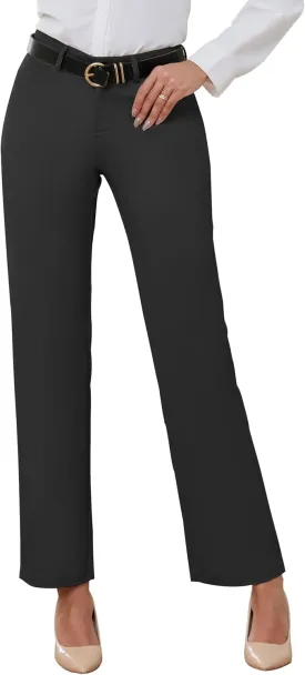 2025 Women Stretch Business Straight Leg Dress Pants with Pockets Wear to Work Casual Suitpants