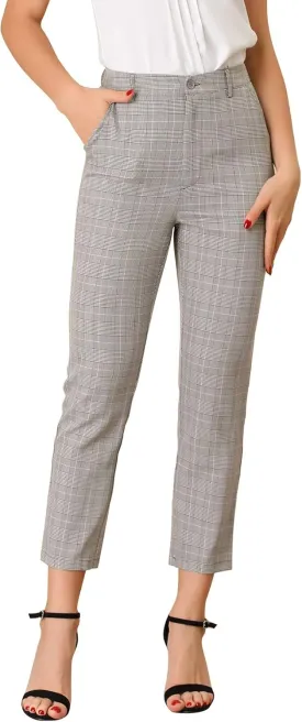 Allegra K Women's Work Dress Pants High Waisted Office Ankle Pants