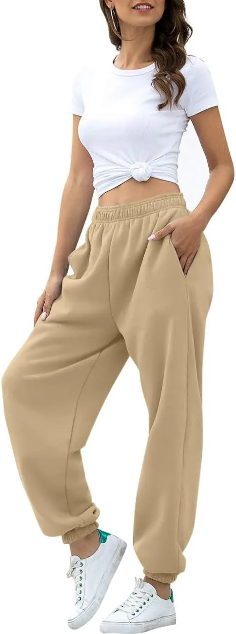 ATHMILE Women's High Waisted Sweatpants Workout Active Joggers Pants Baggy Lounge Bottoms