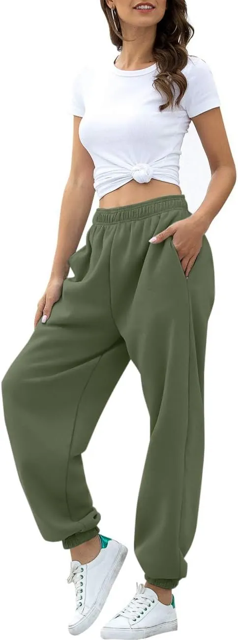 ATHMILE Women's High Waisted Sweatpants Workout Active Joggers Pants Baggy Lounge Bottoms
