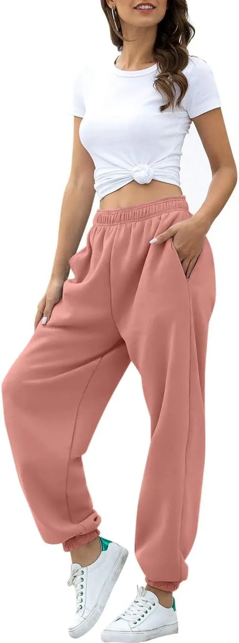 ATHMILE Women's High Waisted Sweatpants Workout Active Joggers Pants Baggy Lounge Bottoms