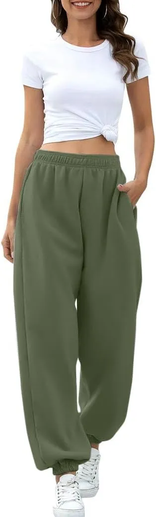 ATHMILE Women's High Waisted Sweatpants Workout Active Joggers Pants Baggy Lounge Bottoms