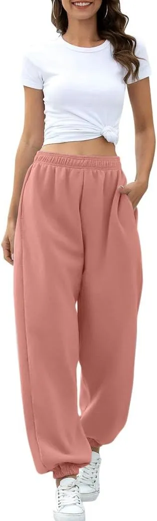 ATHMILE Women's High Waisted Sweatpants Workout Active Joggers Pants Baggy Lounge Bottoms