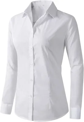 Beninos Womens Dress Shirts Long Sleeve Button Down Shirt Work Wear