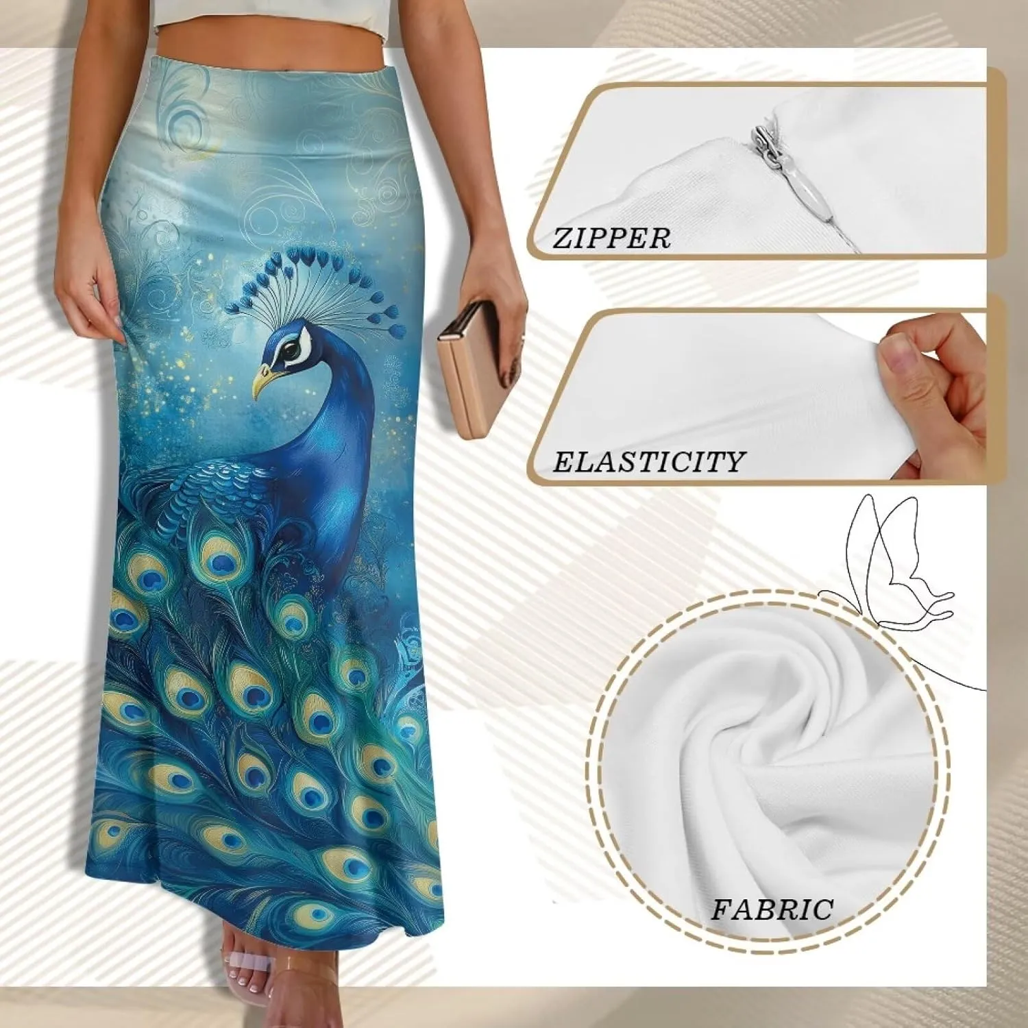 Biyejit Bodycon Maxi Skirts for Women, Foldover High Waist Flowy Pencil Long Skirts High Waist Floor Length Plus Size