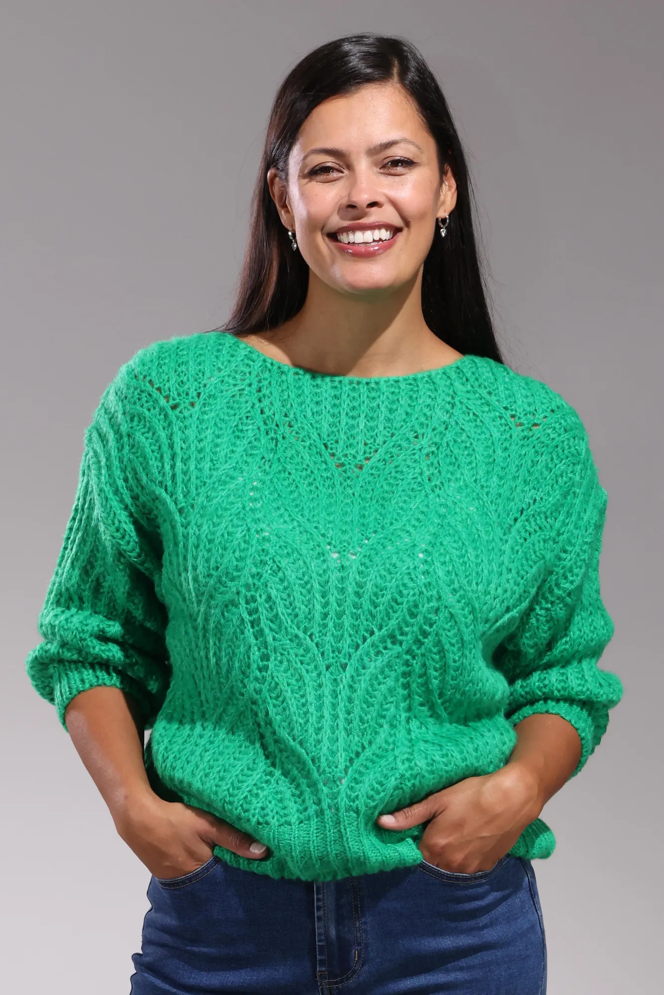 Cable knit Jersey Made in Italy | GREEN | 0401ZZ