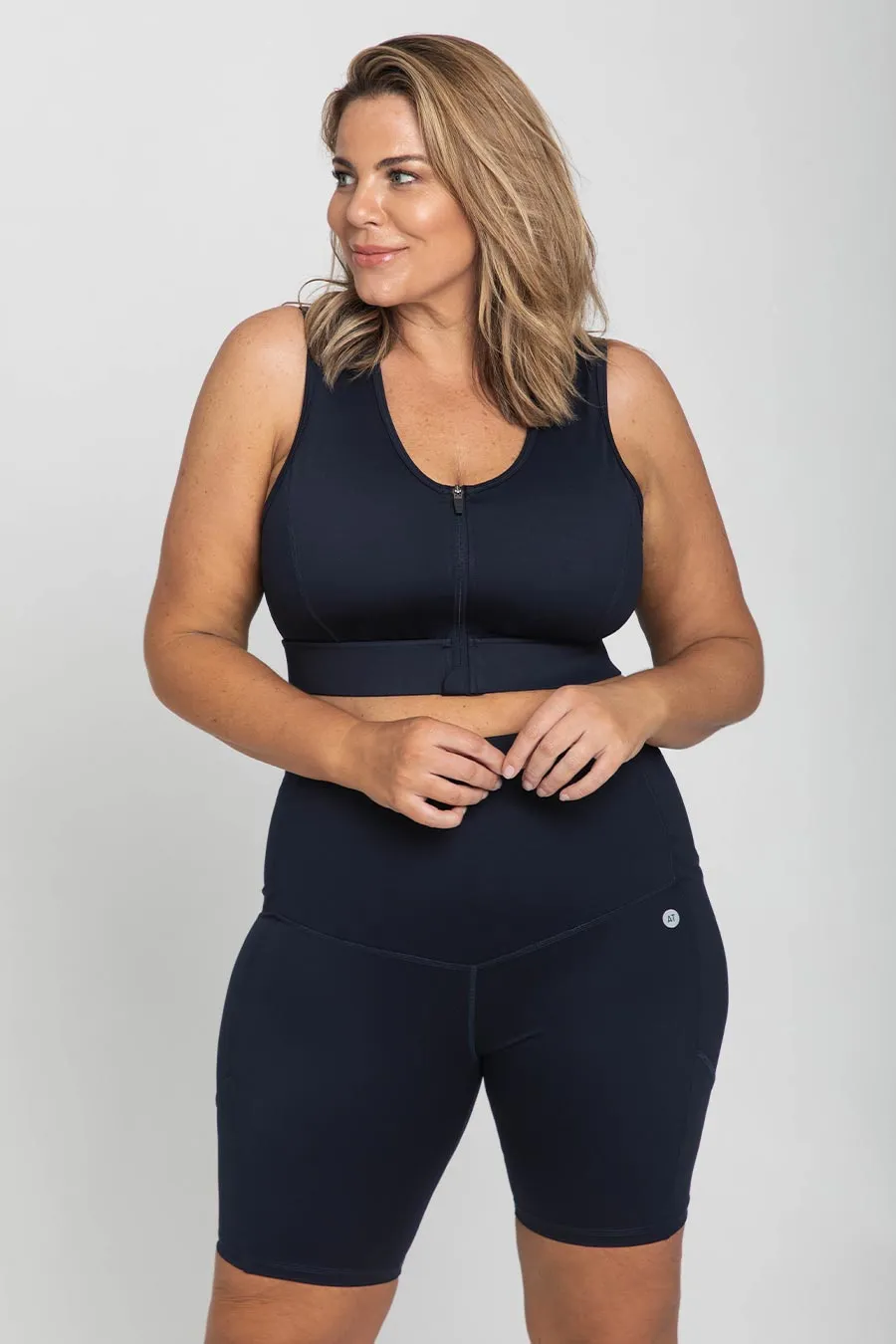 Core Pocket High Waisted Bike Short - Navy