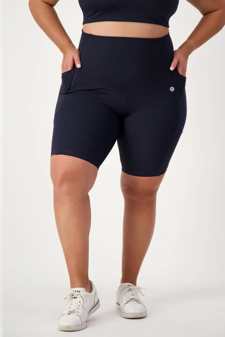 Core Pocket High Waisted Bike Short - Navy