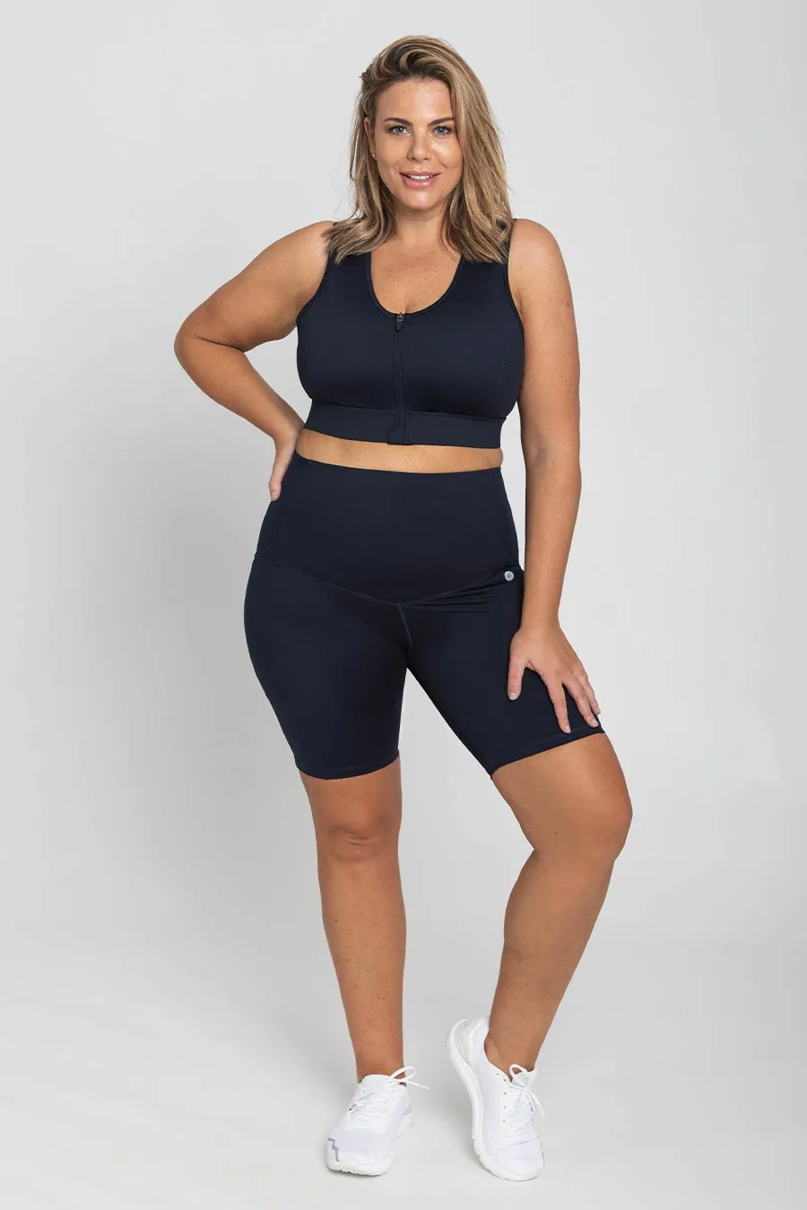 Core Pocket High Waisted Bike Short - Navy