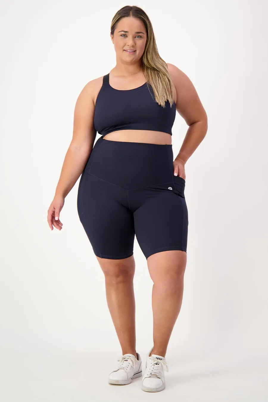 Core Pocket High Waisted Bike Short - Navy