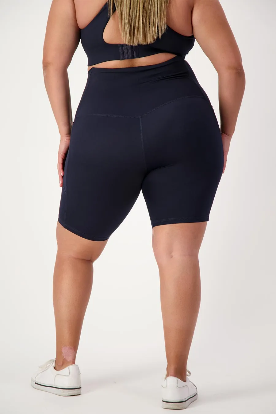 Core Pocket High Waisted Bike Short - Navy