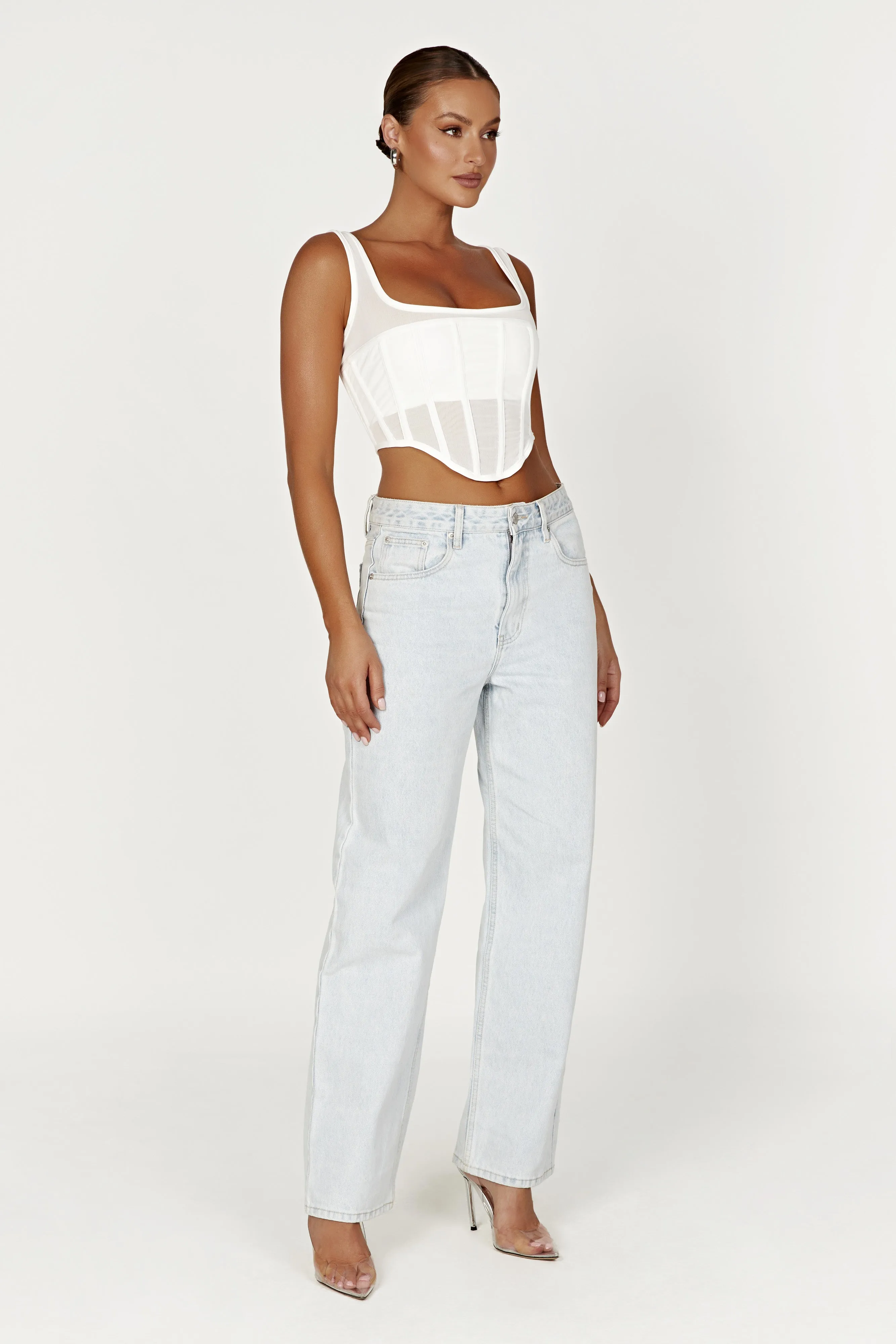 Delaney Corset Bustier - White