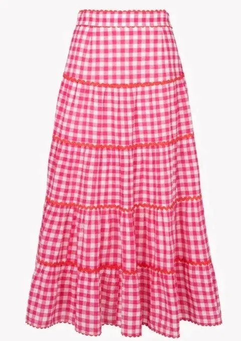 Etta Skirt in Raspberry Gingham