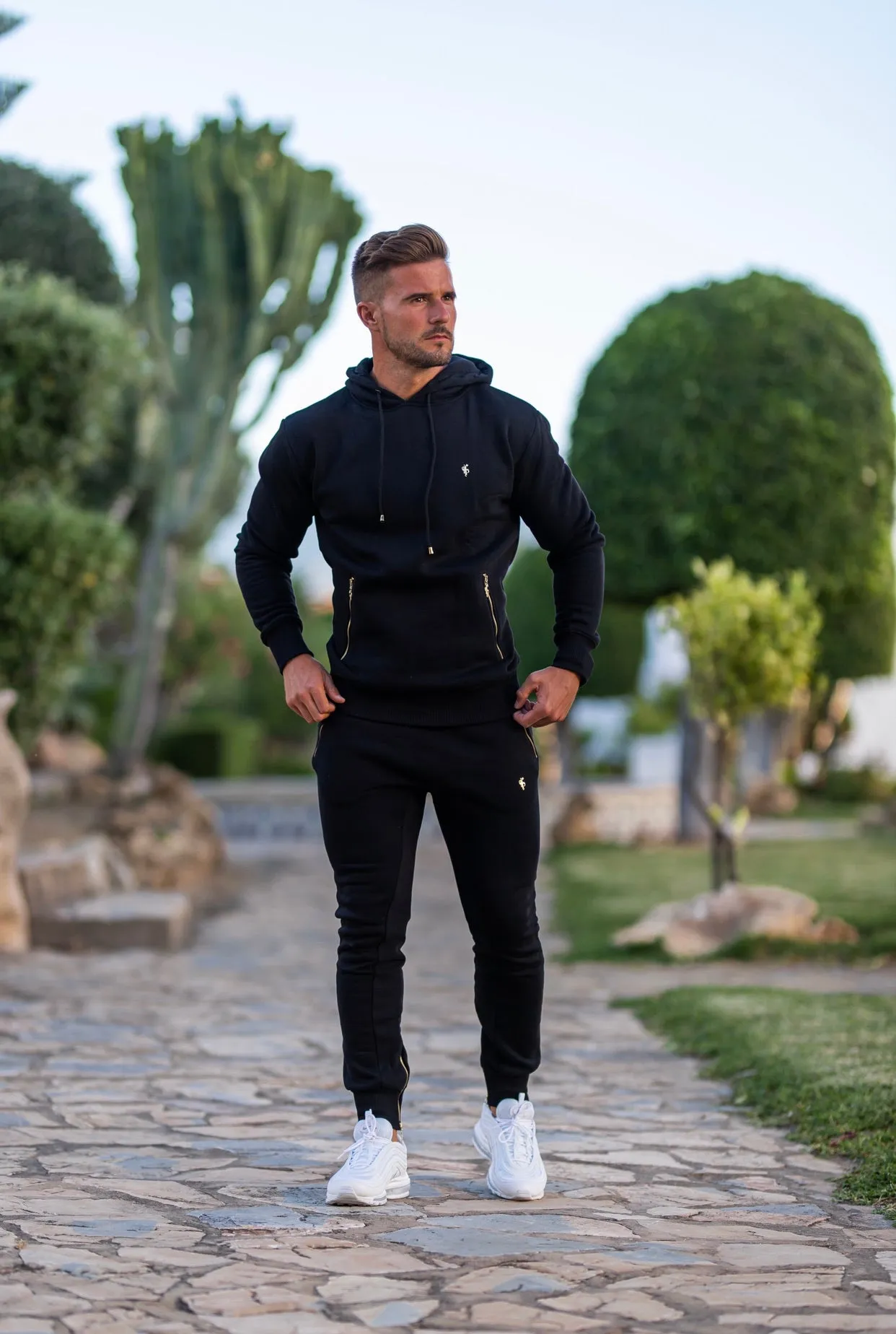 Father & Sons Black and Gold Zipped Pocket Hoodie - FSH472