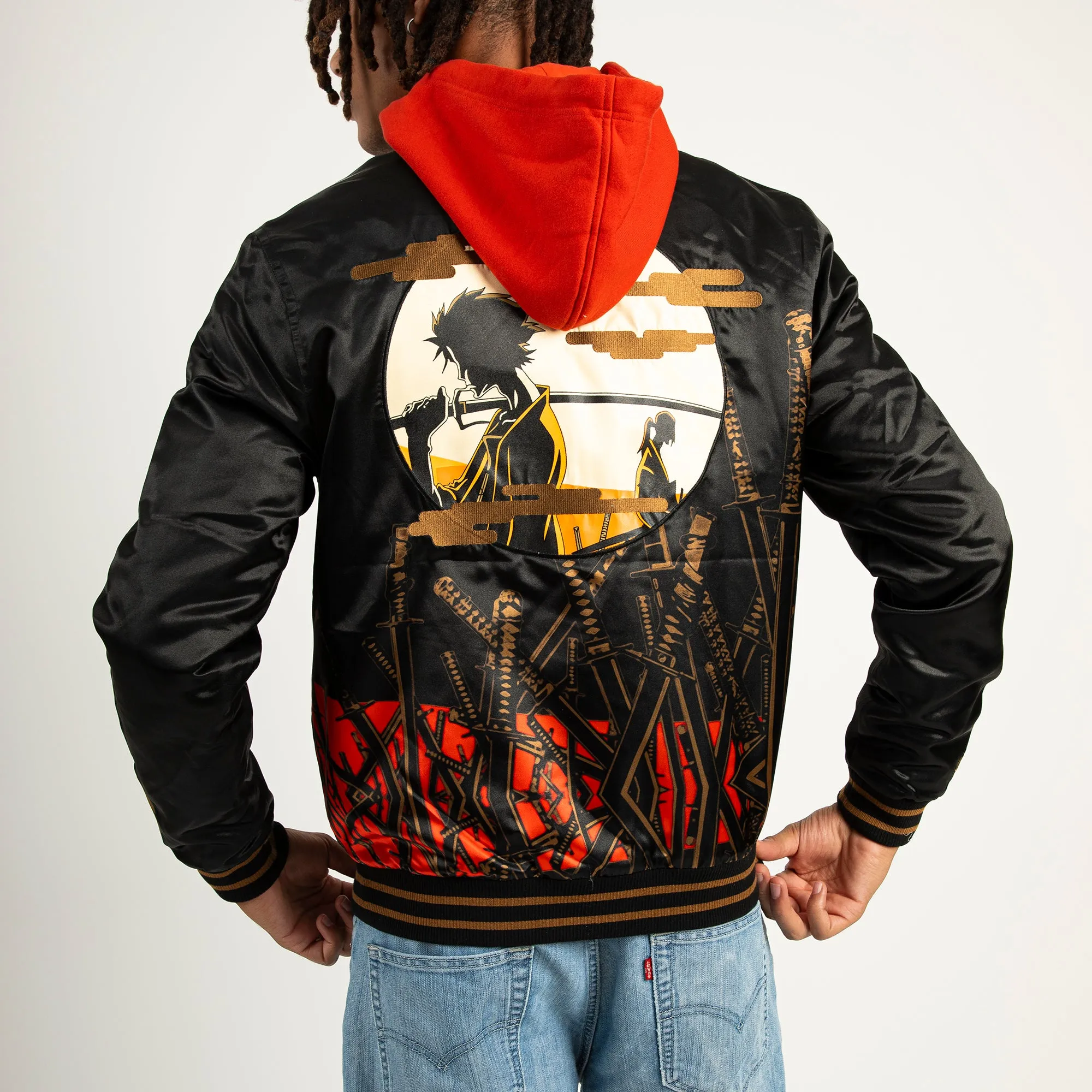 Premium Satin Souvenir Jacket - Field of Swords Design