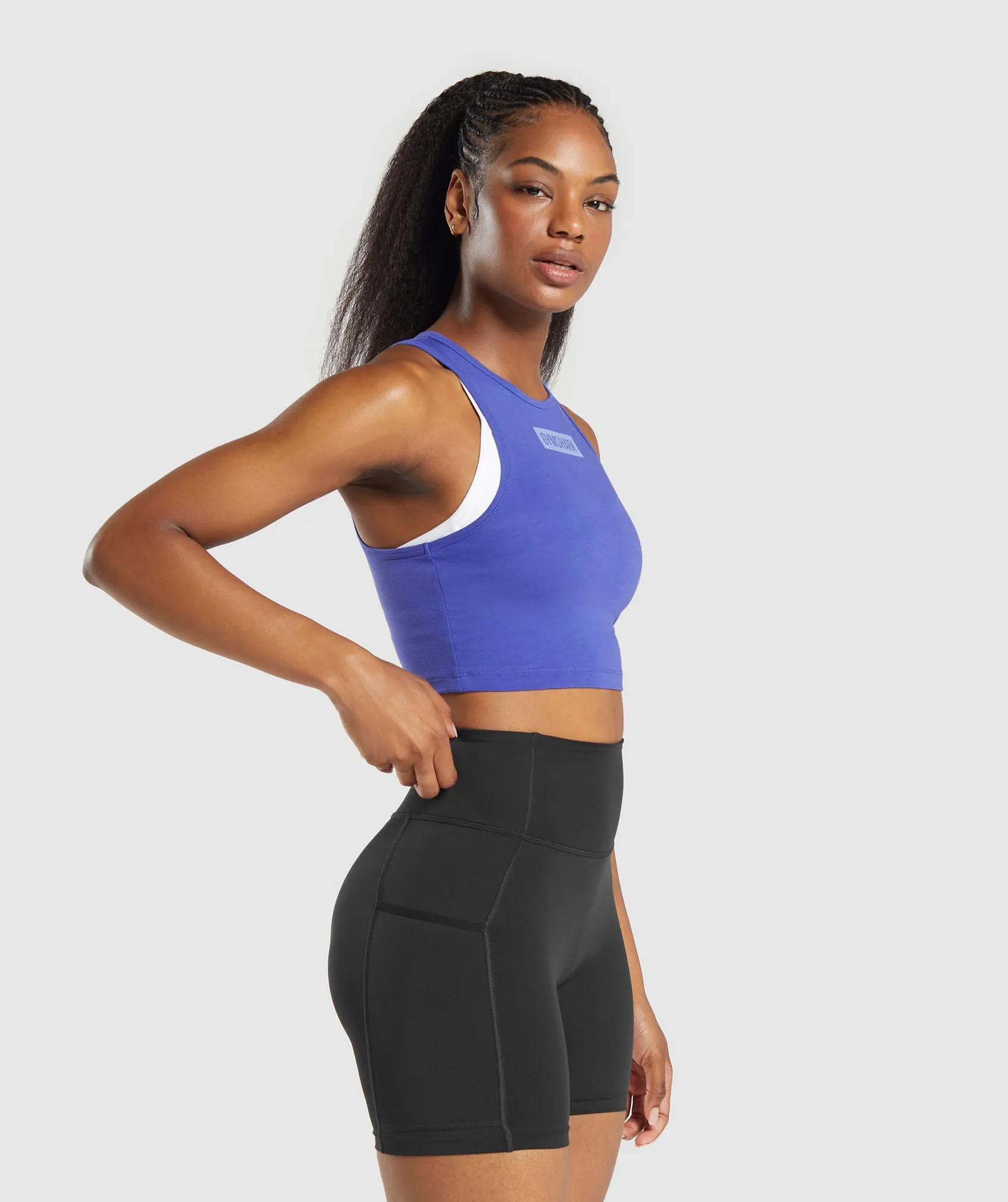 Gymshark Block Crop Tank - Force Blue