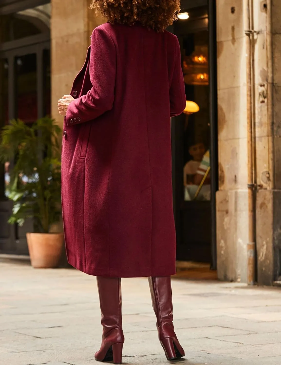 IDEALSANXUN Womens Long Wool Coats Fall Winter Single Breasted Trench Coat Dressy Jackets Peacoat