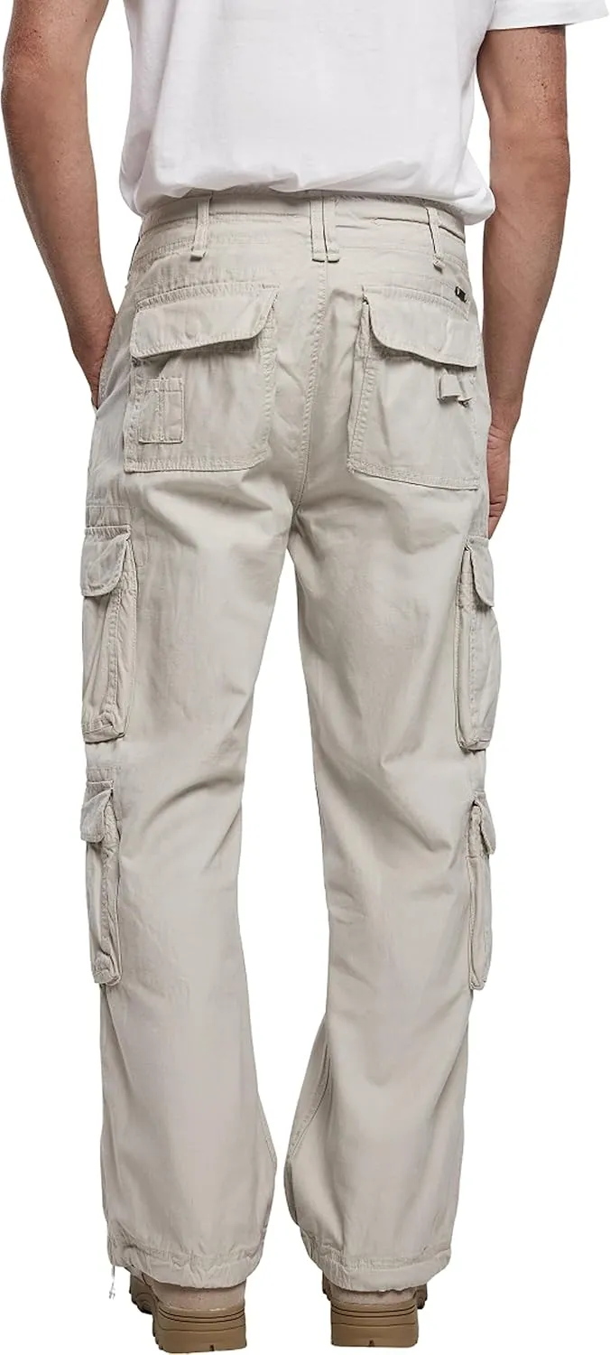 Individual Wear Men's Authentic Cotton Military-Style Loose-Fit Multi Pocket Casual Cargo Pants with Drawstring Legs