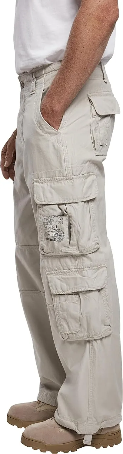 Individual Wear Men's Authentic Cotton Military-Style Loose-Fit Multi Pocket Casual Cargo Pants with Drawstring Legs