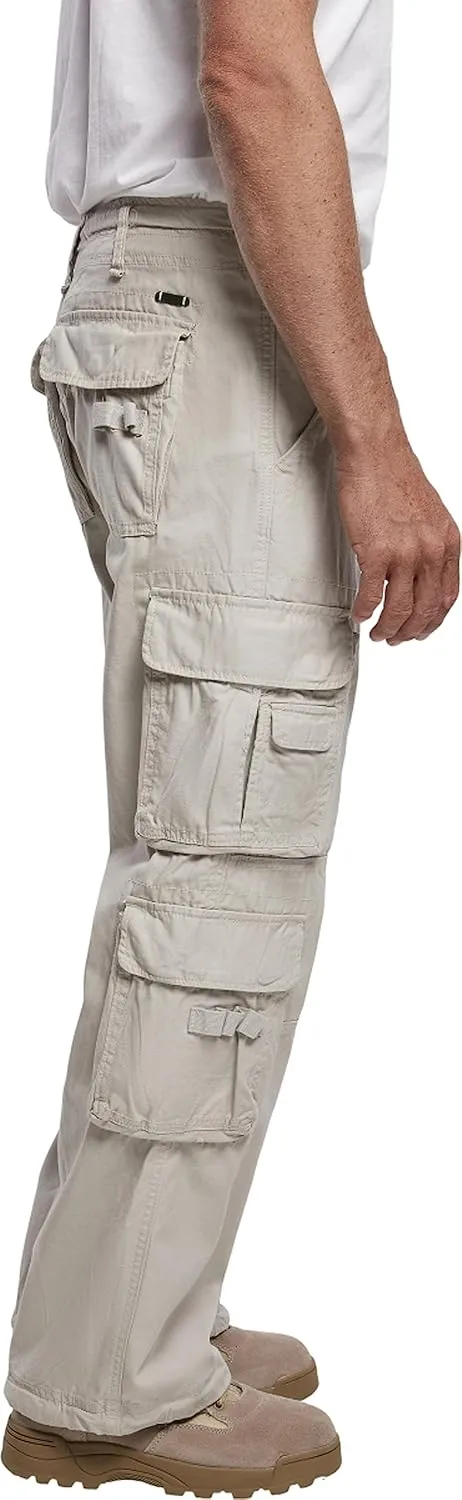 Individual Wear Men's Authentic Cotton Military-Style Loose-Fit Multi Pocket Casual Cargo Pants with Drawstring Legs