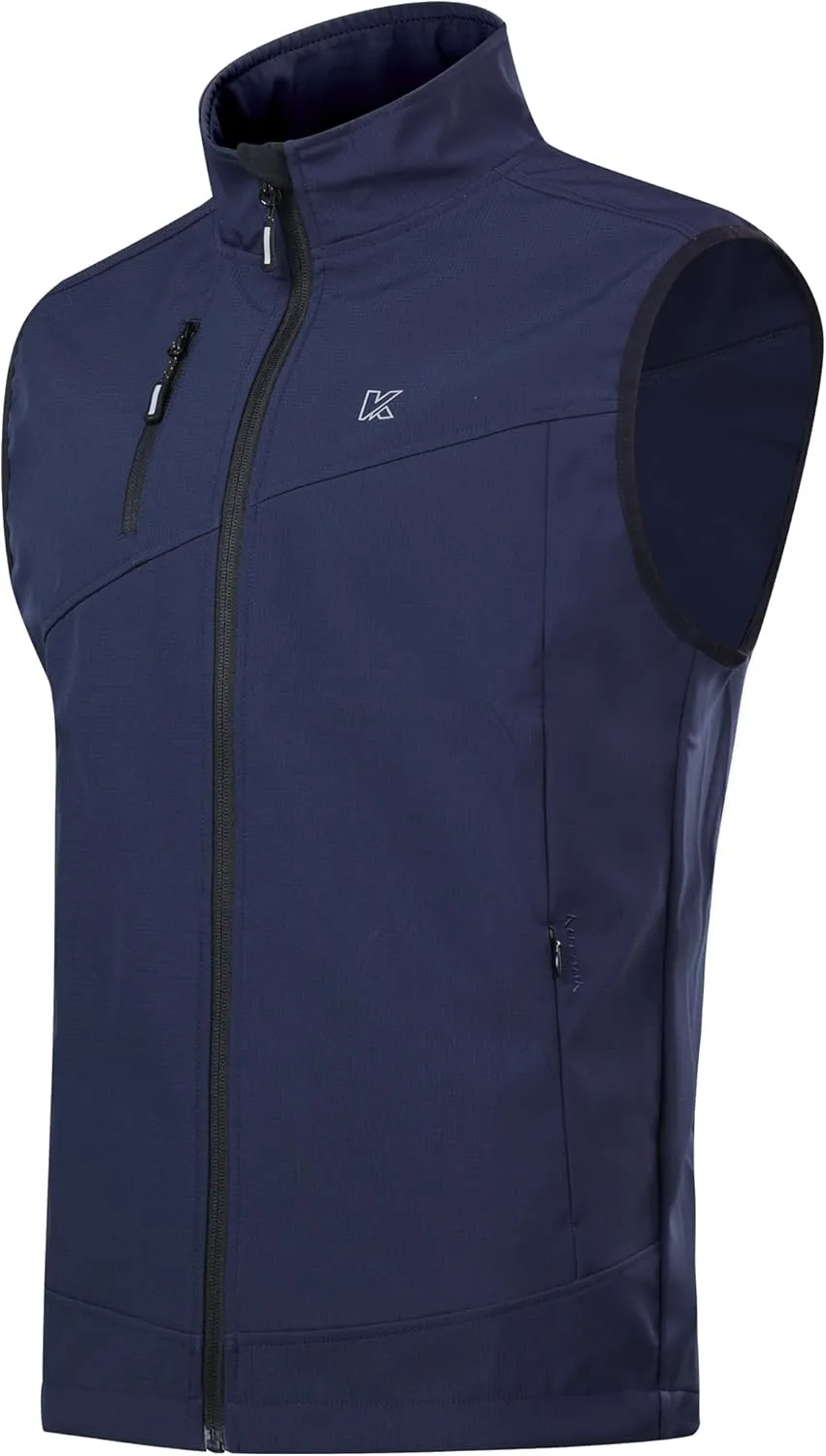 KUTOOK Mens Softshell Sleeveless Jacket Winter Warm Fleece Outerwear Vests for Cycling Golf Hiking