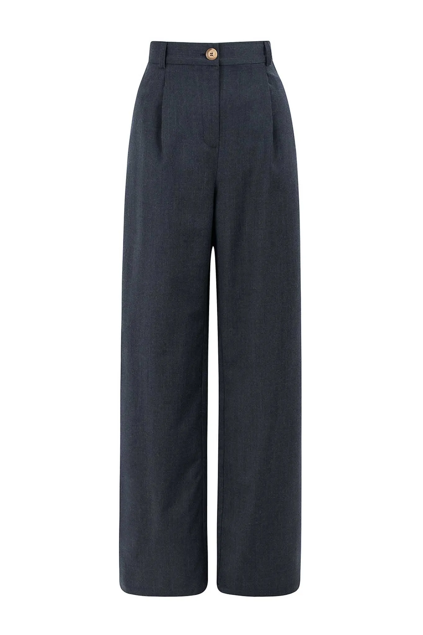 Mara Navy Wool Trousers