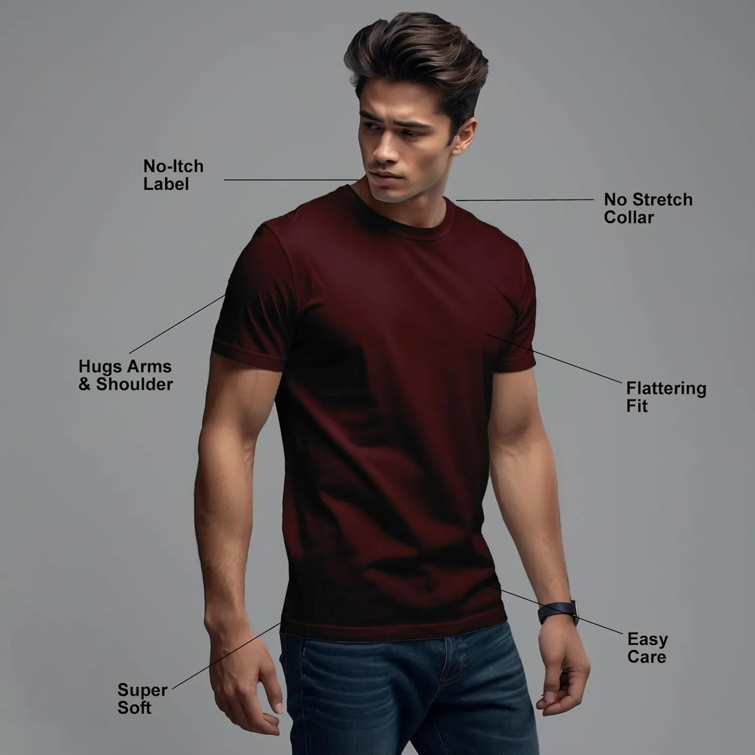 Outlaw: Cotton Crew Neck T-Shirts for Active Lifestyles  Moisture-Wicking, Casual, Gym, Sports, and Everyday Wear