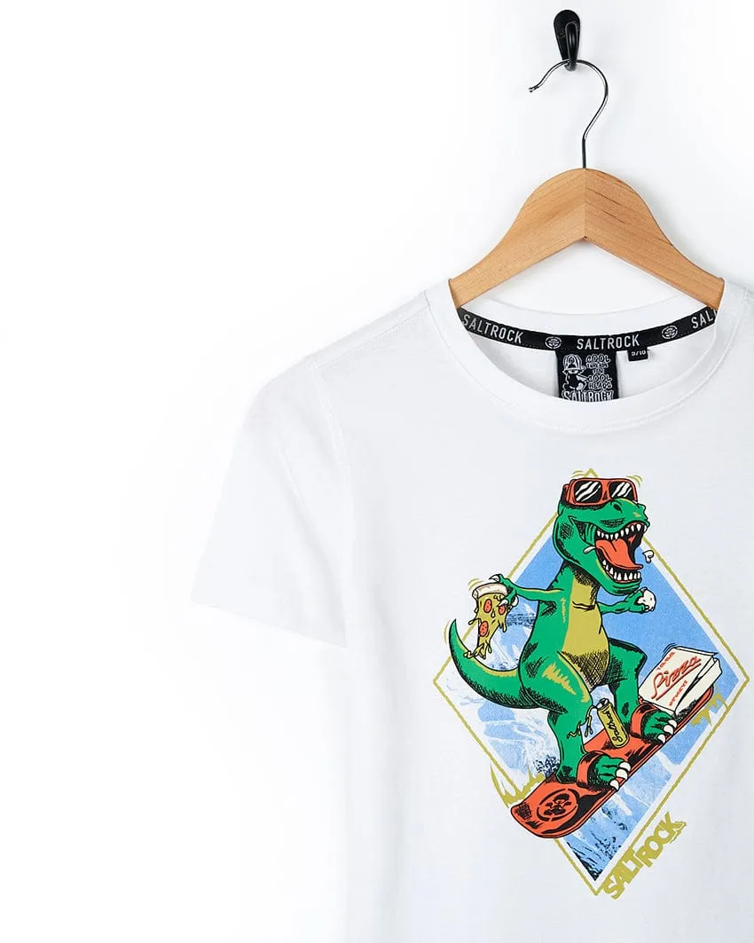 Pizzasaurus Rex - Kids Short Sleeve T-Shirt - White