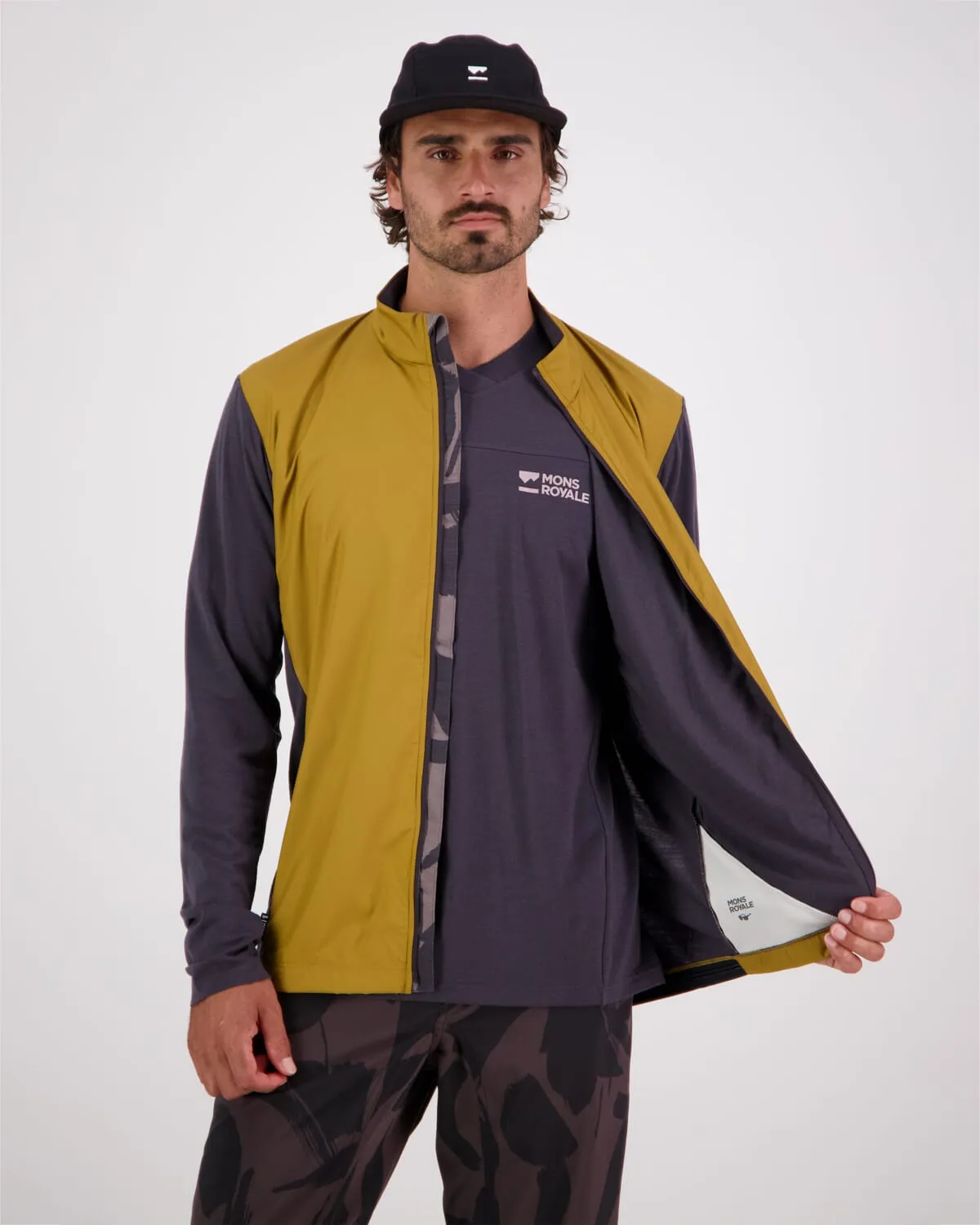 Redwood Merino Wind-Resistant Jersey - Shale Grey / Cumin Color