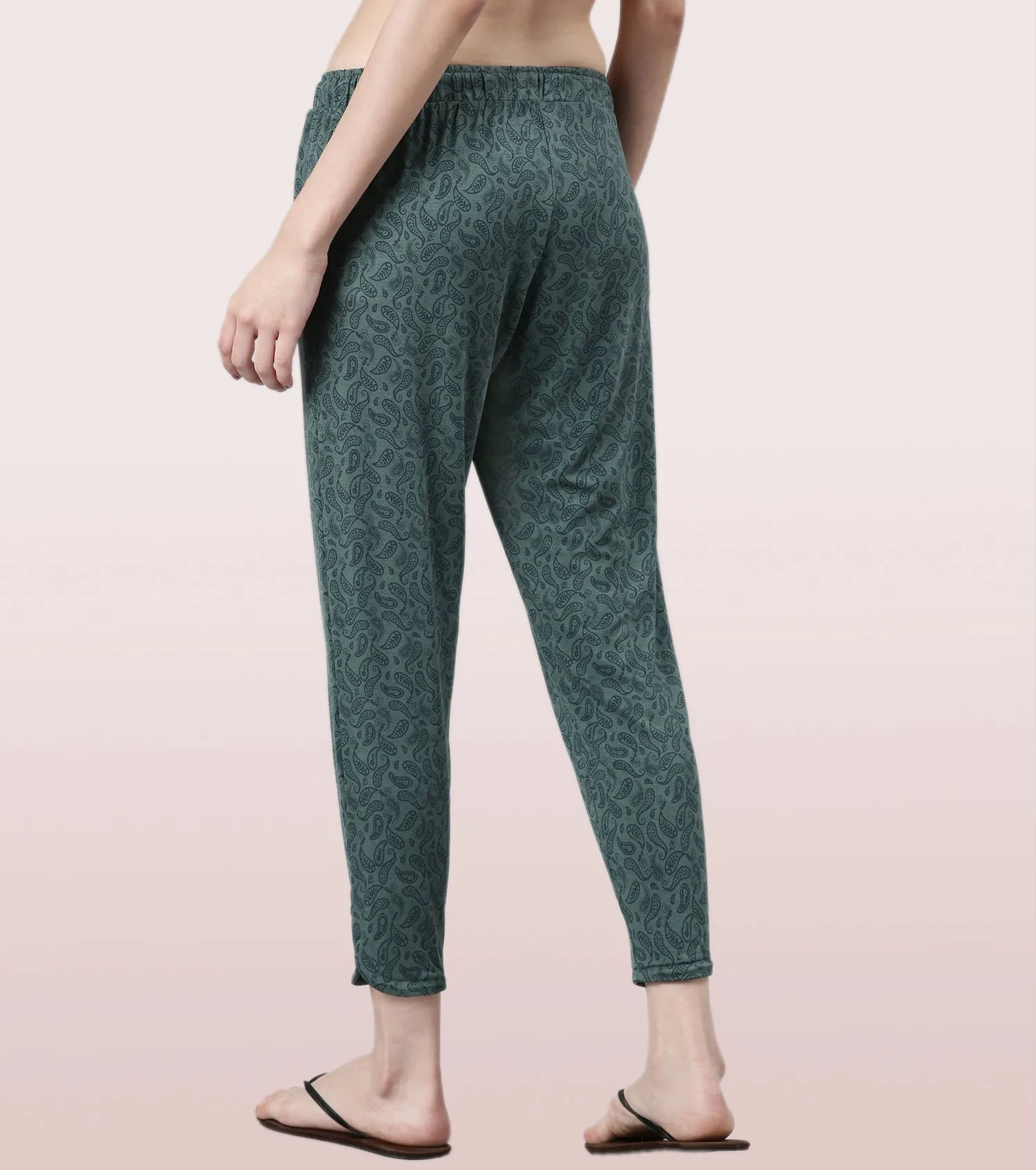 Shop-In Pants - Tapered Lounge Pants With Self Fabric Drawstring With Metal Ends | E048