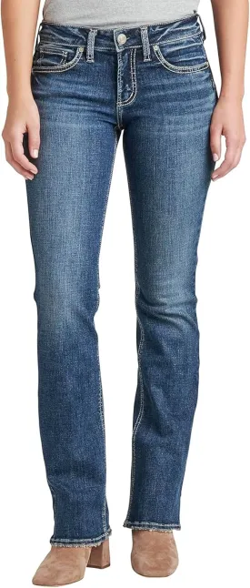 Silver Jeans Co. Women's Britt Low Rise Curvy Fit Slim Bootcut Jeans