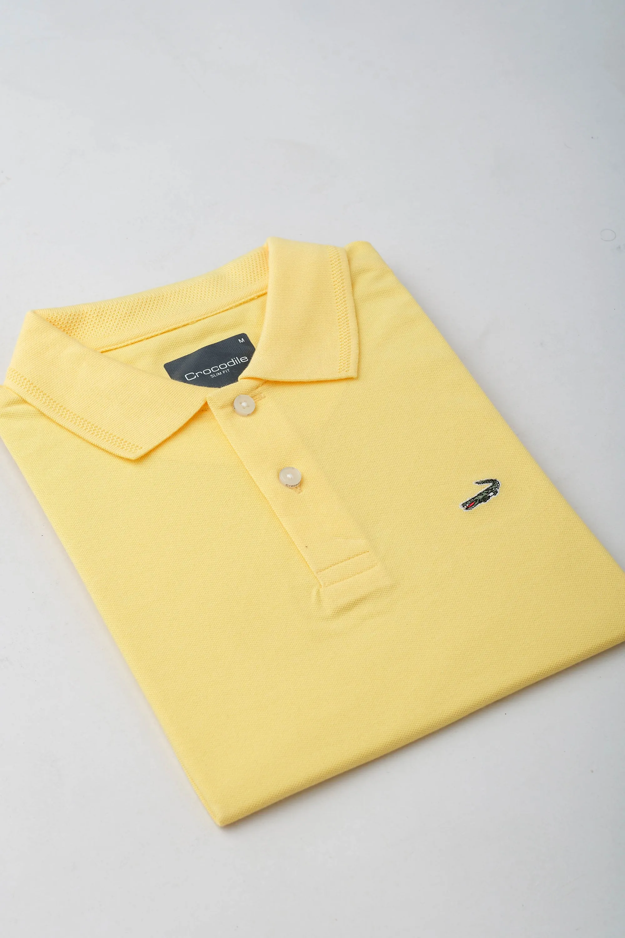 Slim Fit Short Sleeves - Casual Polo - Yellow Popcon