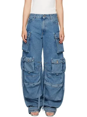 Women’s Cargo-Pocket Low-Rise Wide-Leg Jeans