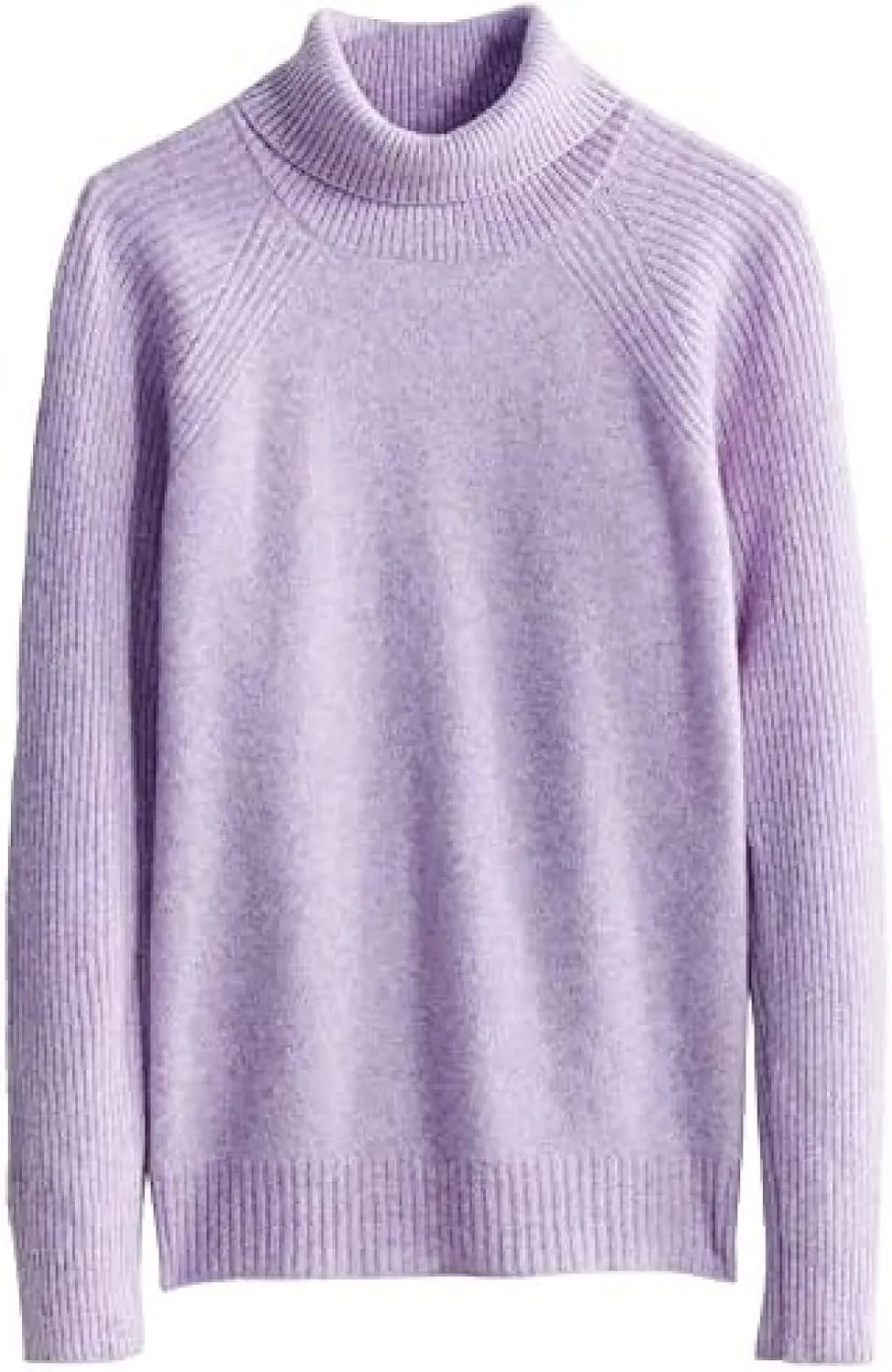 Women's Wool Fall Winter Long Sleeve Warm Soft Knitted Pullover Sweater Tops,Light Purple,Medium